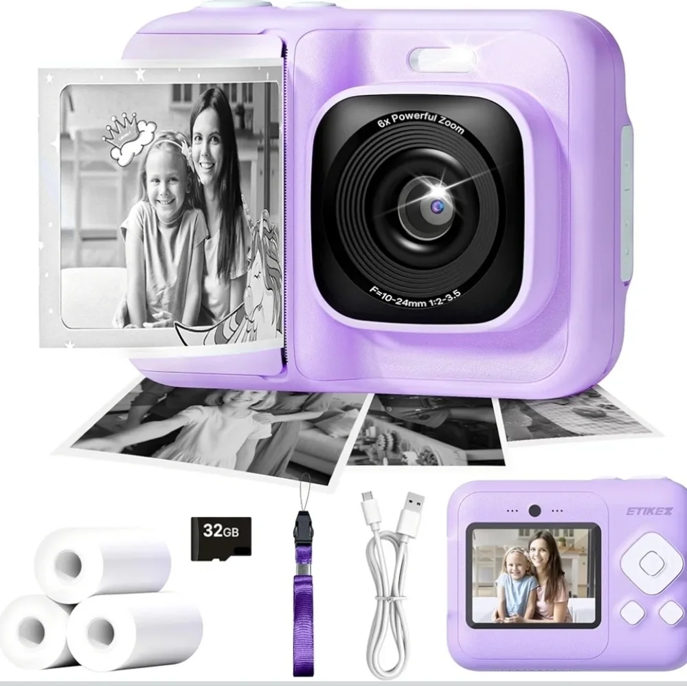 Purple Instant Digital Print Camera New Kids FUNSHOT20